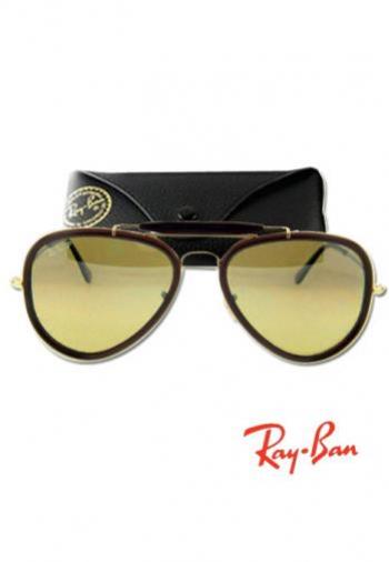 RAYBAN ROAD SPIRIT GOLD FRAME/BROWN LENS SUNGLASSES (BOX & POUCH)